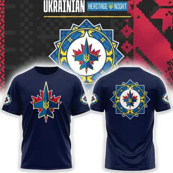 Winnipeg Jets Ukrainian Heritage 2024 Tshirt V2