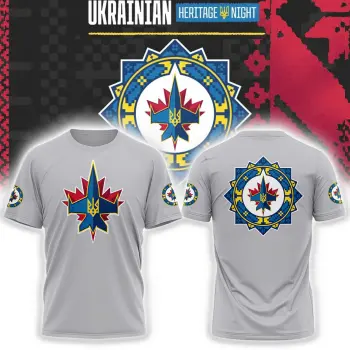 Winnipeg Jets Ukrainian Heritage 2024 Tshirt V6