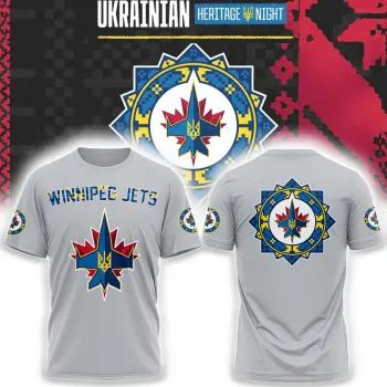 Winnipeg Jets Ukrainian Heritage 2024 Tshirt V5
