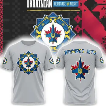 Winnipeg Jets Ukrainian Heritage 2024 Tshirt V4