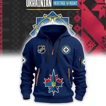 Winnipeg Jets Ukrainian Heritage 2024 Fleece Zip Hoodie V2