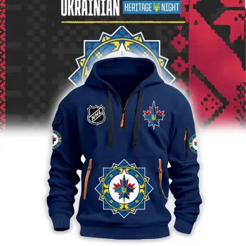 Winnipeg Jets Ukrainian Heritage 2024 Fleece Zip Hoodie