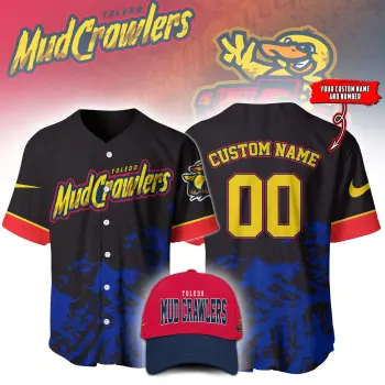 _Toledo Mud Crawlers Premium Baseball Jersey - CUSTOM YOUR NAME AND NUMBER