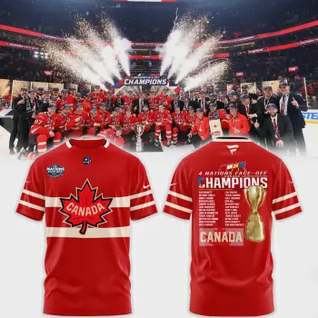 Canada Fanatics Steel 2025 4 Nations Face Off Champions Combo Tshirt | Cap | Jogger v7