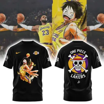 Los Angeles Lakers x One Piece Black Combo Tshirt | Cap | Jogger