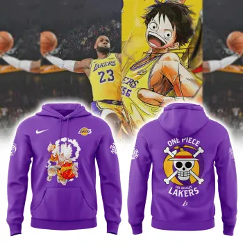Los Angeles Lakers x One Piece 5 Gear Purple Combo Limited Edition Hoodie | Jogger | Cap