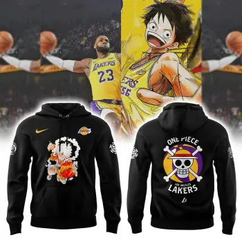 Los Angeles Lakers x One Piece 5 Gear Black Combo Limited Edition Hoodie | Jogger | Cap