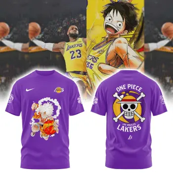 Los Angeles Lakers x One Piece 5 Gear Purple Combo Tshirt | Cap | Jogger