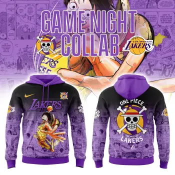 _Los Angeles Lakers x One Piece 3D Purple Combo Limited Edition Hoodie | Jogger | Cap
