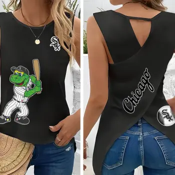 Chicago White Sox Cut Out Wrap Back Tank Top