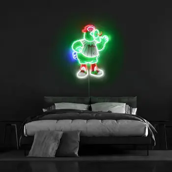 Phillie Phanatic Philadelphia Phillies LED Neon Light Up Mascot Sign - 40x40 inches
