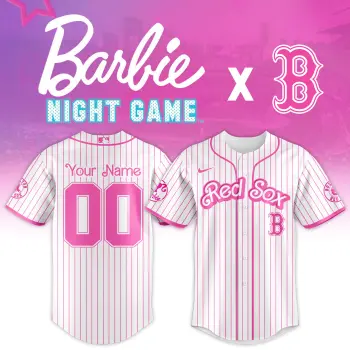 Boston Red Sox Barbie Night Special Jersey - CUSTOMIZED - Baseball Jersey & Cap