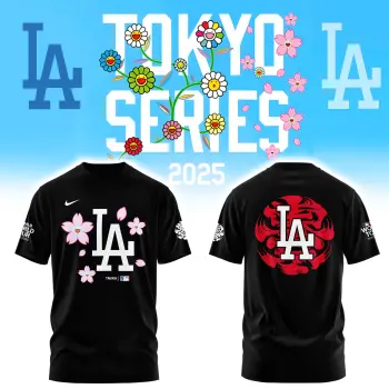 _Los Angeles Dodgers Tokyo Series 2025 Black Combo Tshirt | Cap | Jogger v2